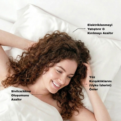 Lilac– İsminize Özel İşlemeli Premium Vegan Saten Güzellik Yastık Kılıfı