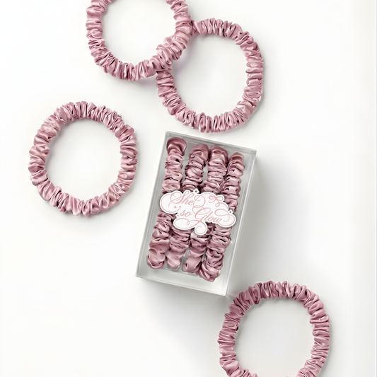 4'lü Orchid (Toz Pembe) XS Saten Toka Seti