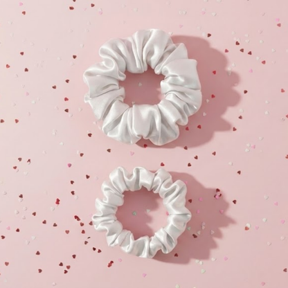 Victoria Satin Scrunchie Duo | Vegan Saten İkili Saç Tokası