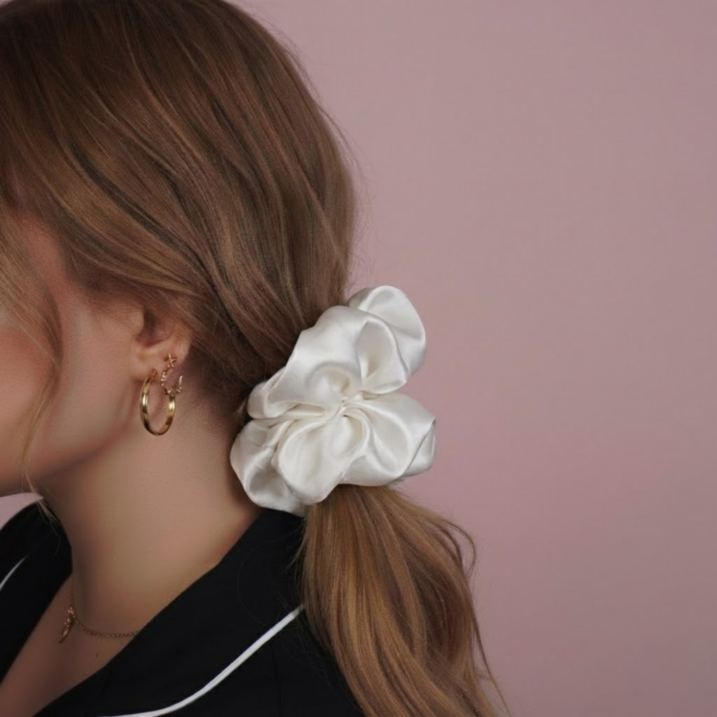 Victoria Satin Scrunchie Duo | Vegan Saten İkili Saç Tokası