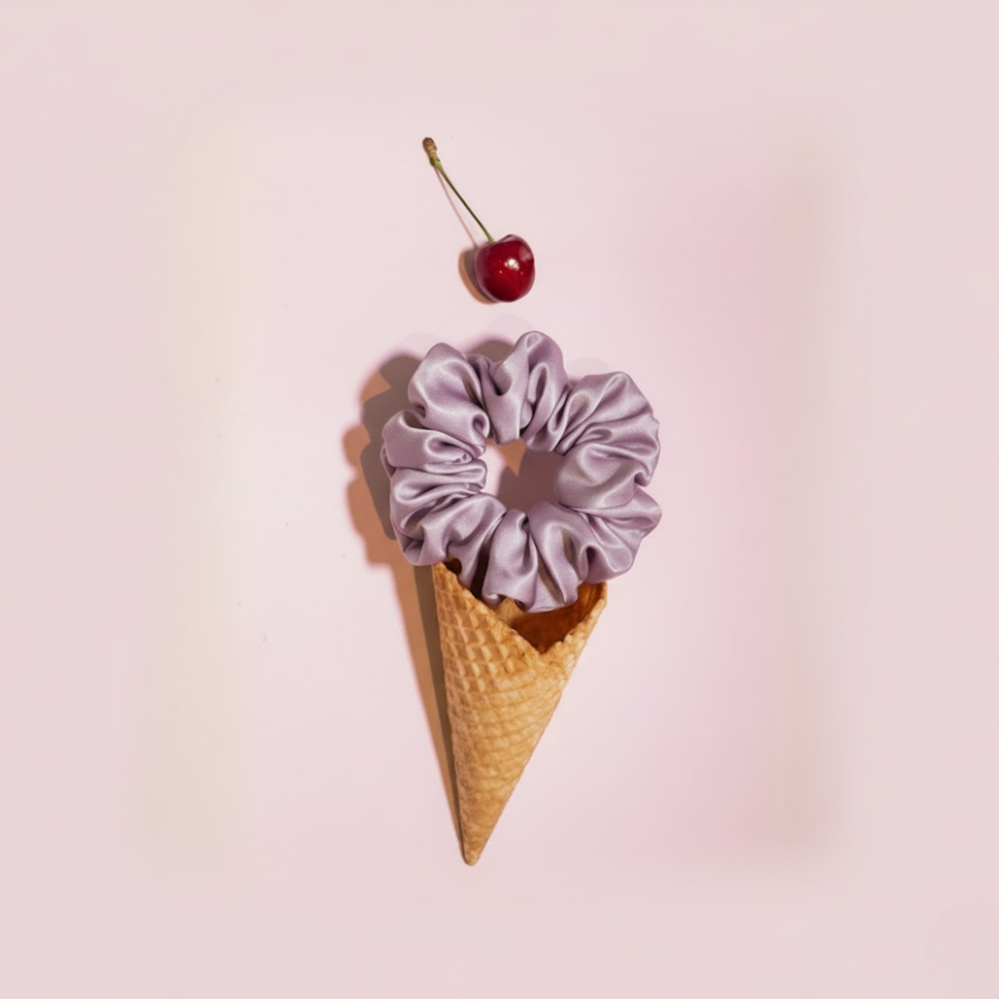 Lilac Satin Scrunchie Duo